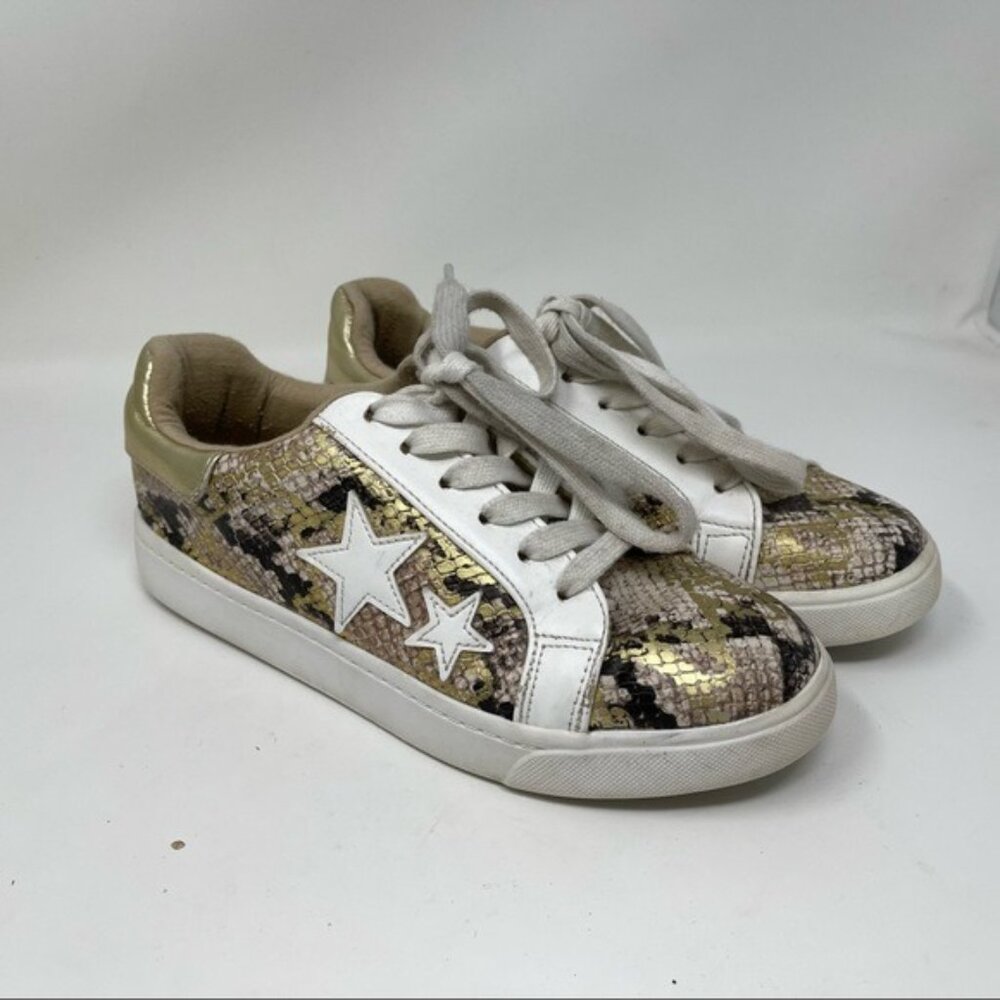 Soda Wander g Python snake skin Printed Sneaker w Stars Platform Shoe 6.5
